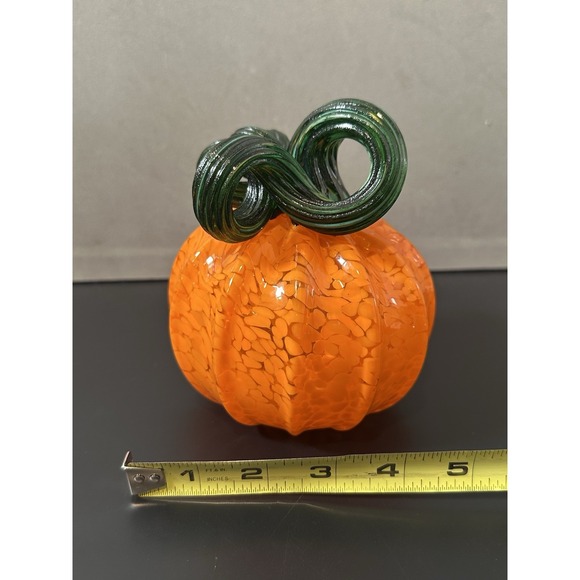 Hand Blown Art Glass Pumpkin - Picture 2 of 8
